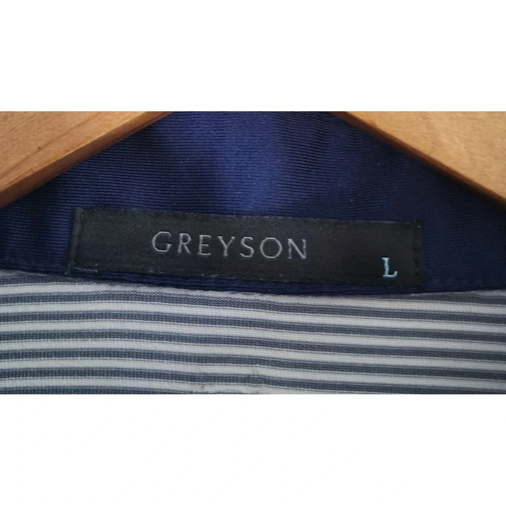 Greyson Polo Shirt Men's L Gray Striped Parkland Golf & Country Club Performance - Picture 4 of 8
